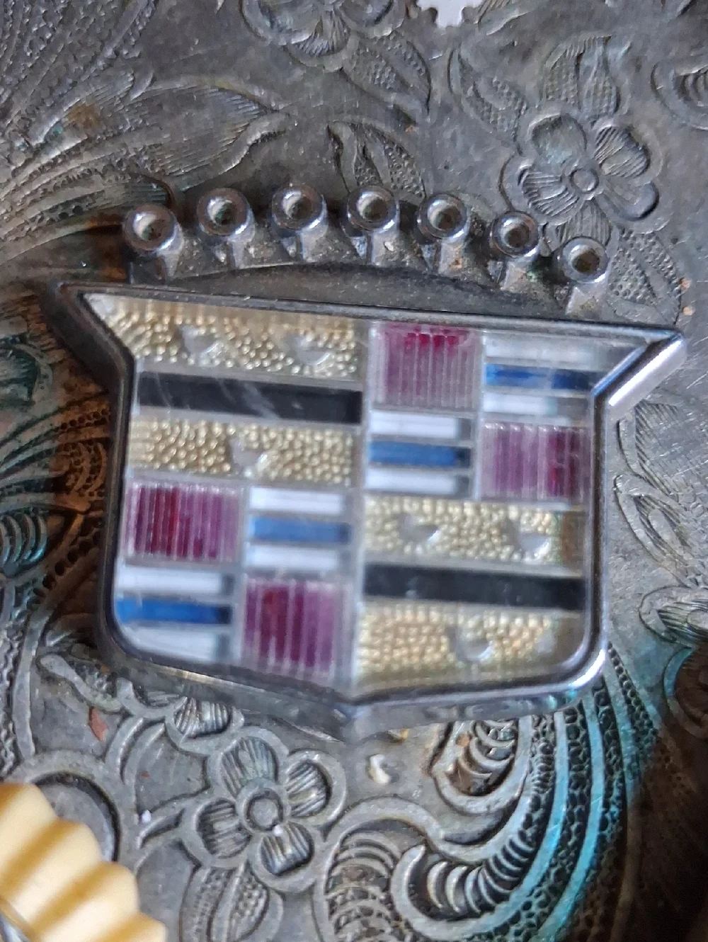 1944 Pin/60's CadillacEmblem/Antique Coin/Golden Mini Oyster+